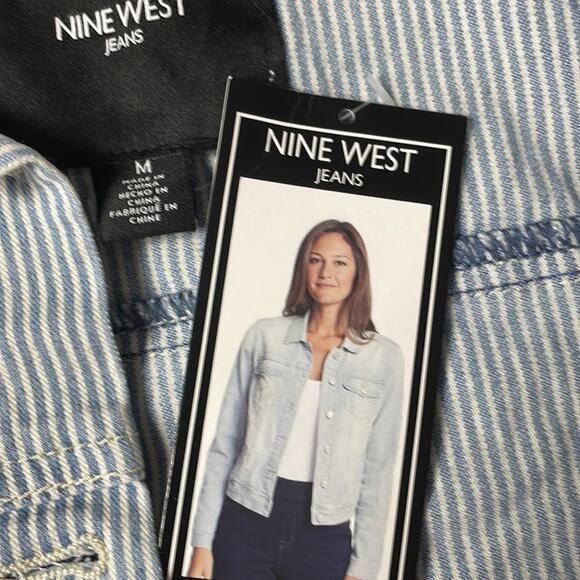 NWT Nine West Stripe Denim Jacket Size Medium - Picture 4 of 6